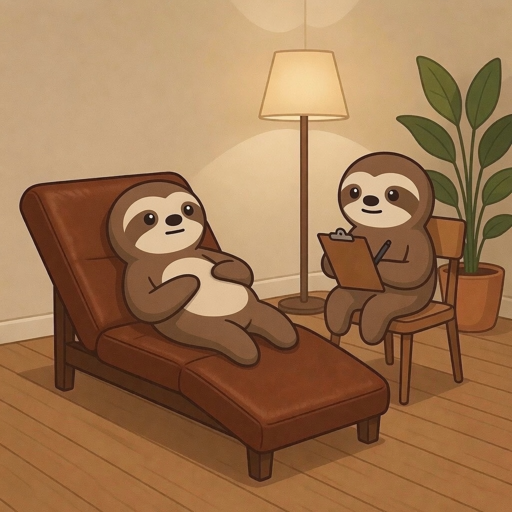 Bonsai the sloth offering a caring hand